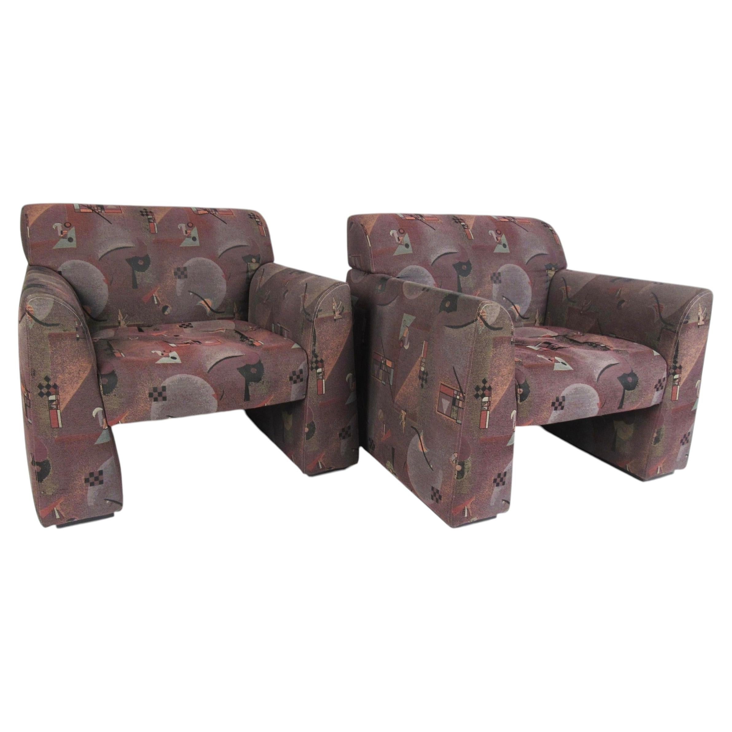 Pair of Modern Lounge Chairs by Haworth Wood Seating For Sale