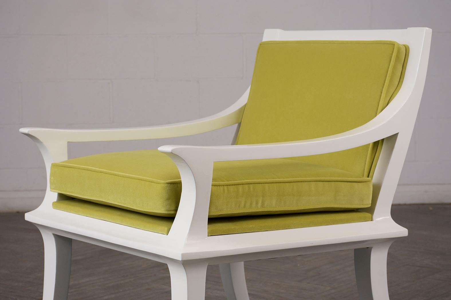 Upholstery 1960's Pair of Modern Velvet Lounge Chairs