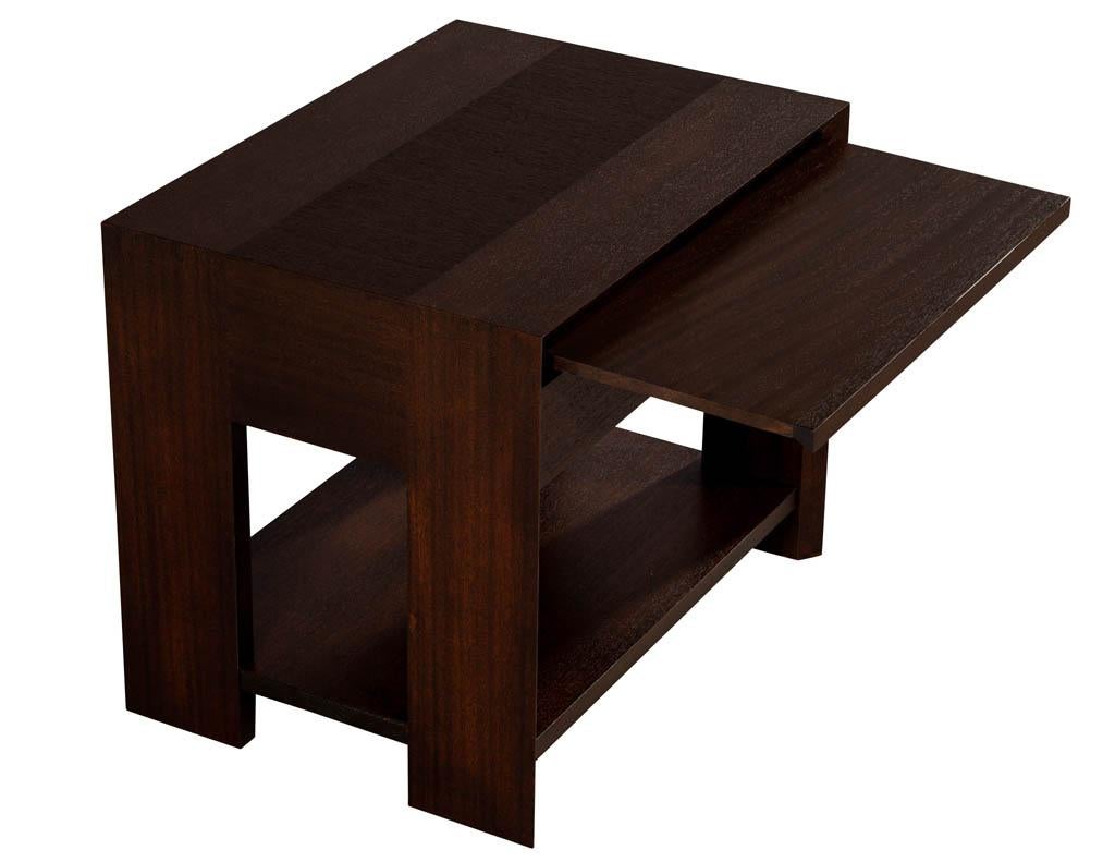Pair of Modern Mahogany End Tables For Sale 8