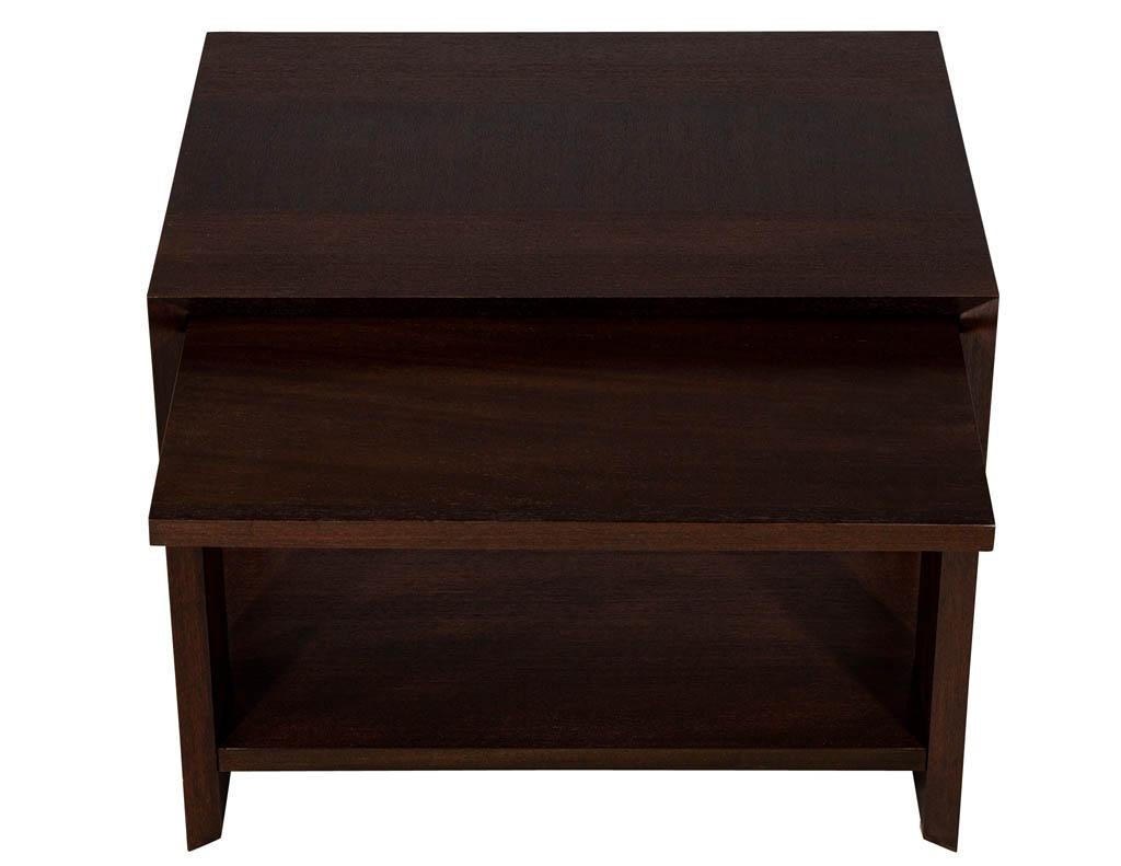 Pair of Modern Mahogany End Tables For Sale 9