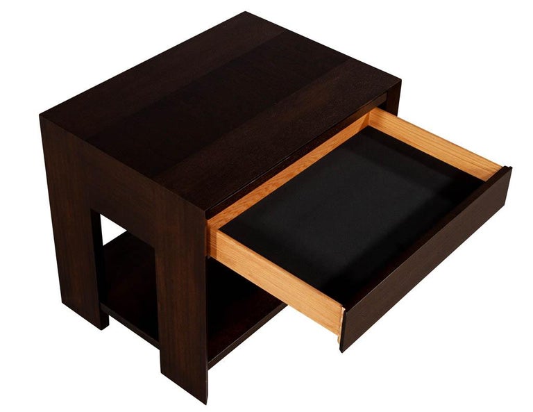Pair of Modern Mahogany End Tables For Sale 1
