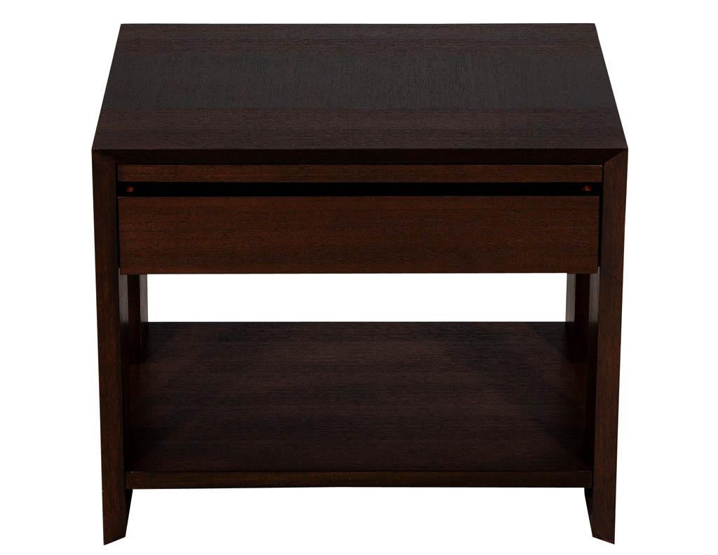 Pair of Modern Mahogany End Tables For Sale 1