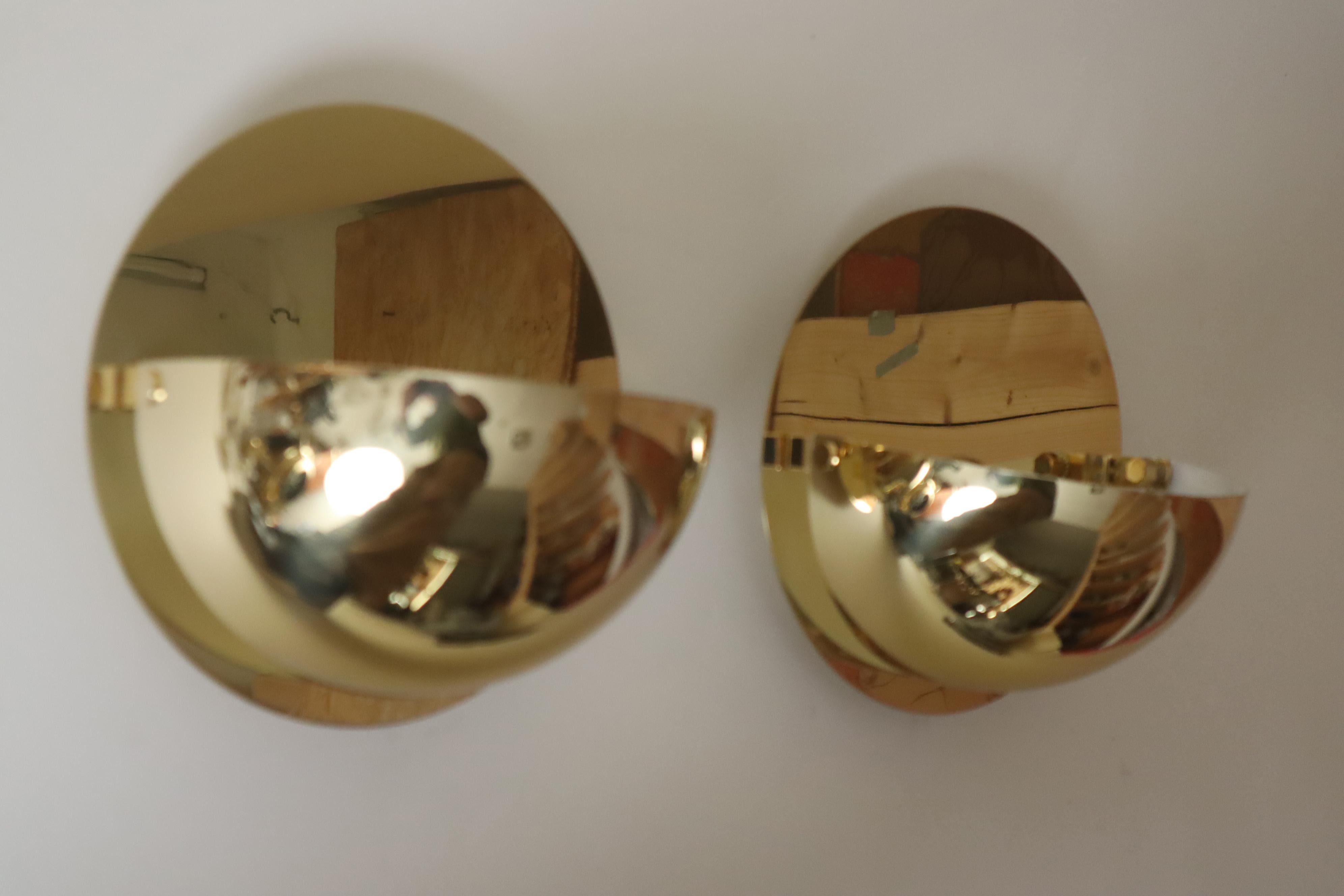 Pair of Modern Mid-Century Brass Wall Lights by Cosack For Sale 3