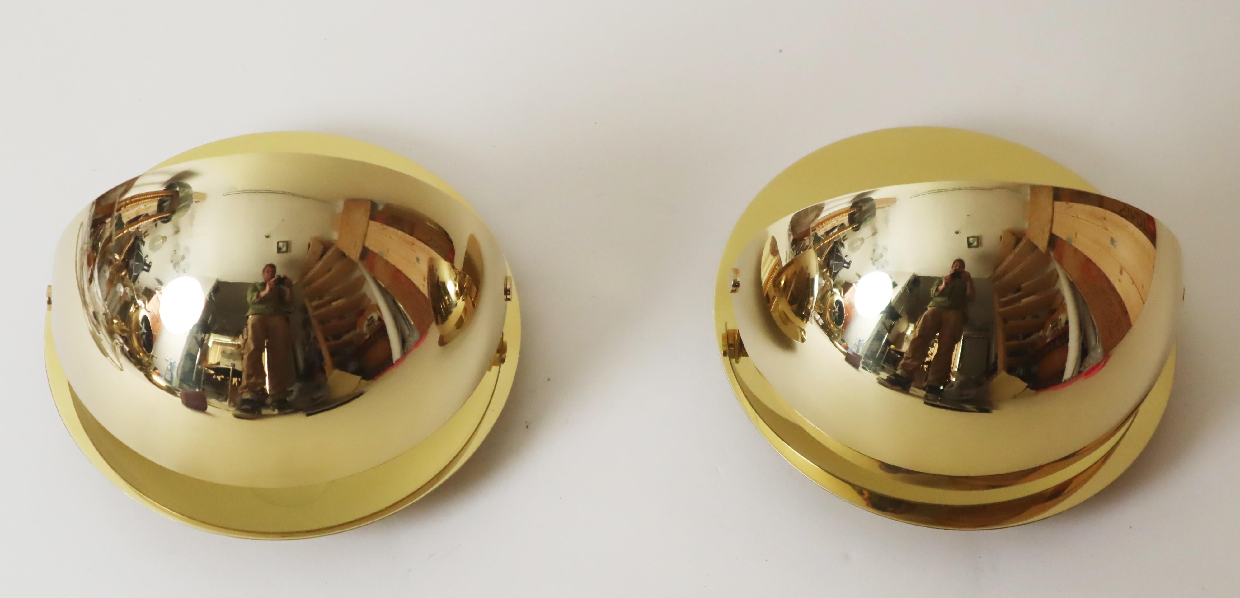 German Pair of Modern Mid-Century Brass Wall Lights by Cosack For Sale