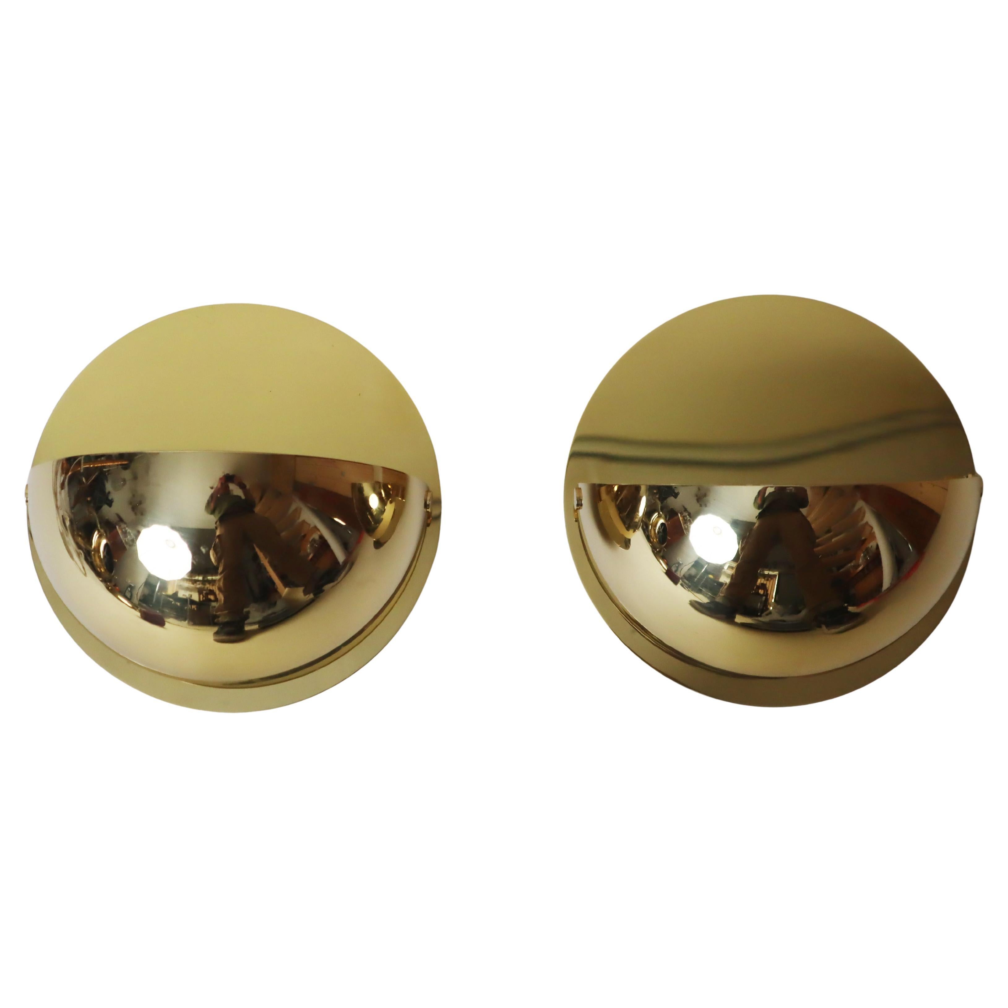 Pair of Modern Mid-Century Brass Wall Lights by Cosack For Sale