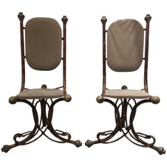 Pair of Modern Midcentury Bentwood Style Accent Chairs