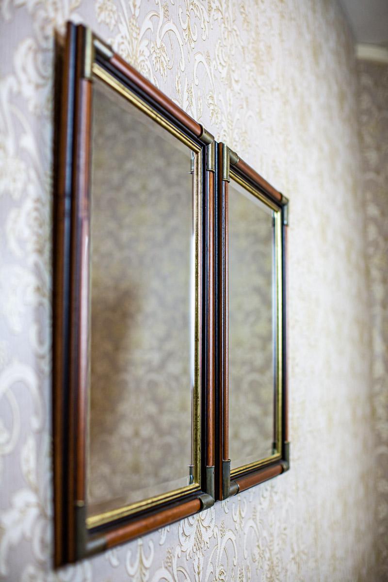 Pair of Modern Mirrors in Stylized Frame 7