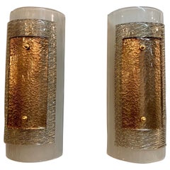 Pair of Modern Multi Layered Murano Glass Wall Sconces