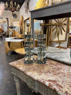 Pair of Modern Murano Disc Lamps