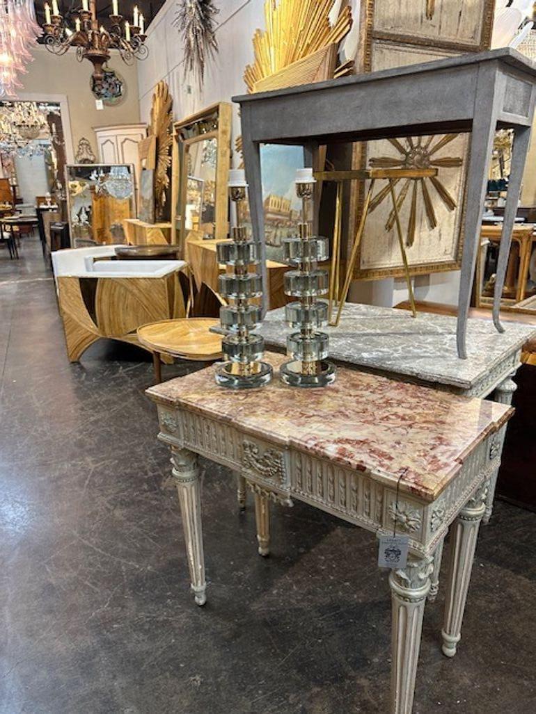 Paire de lampes à disques modernes de Murano en vente 1