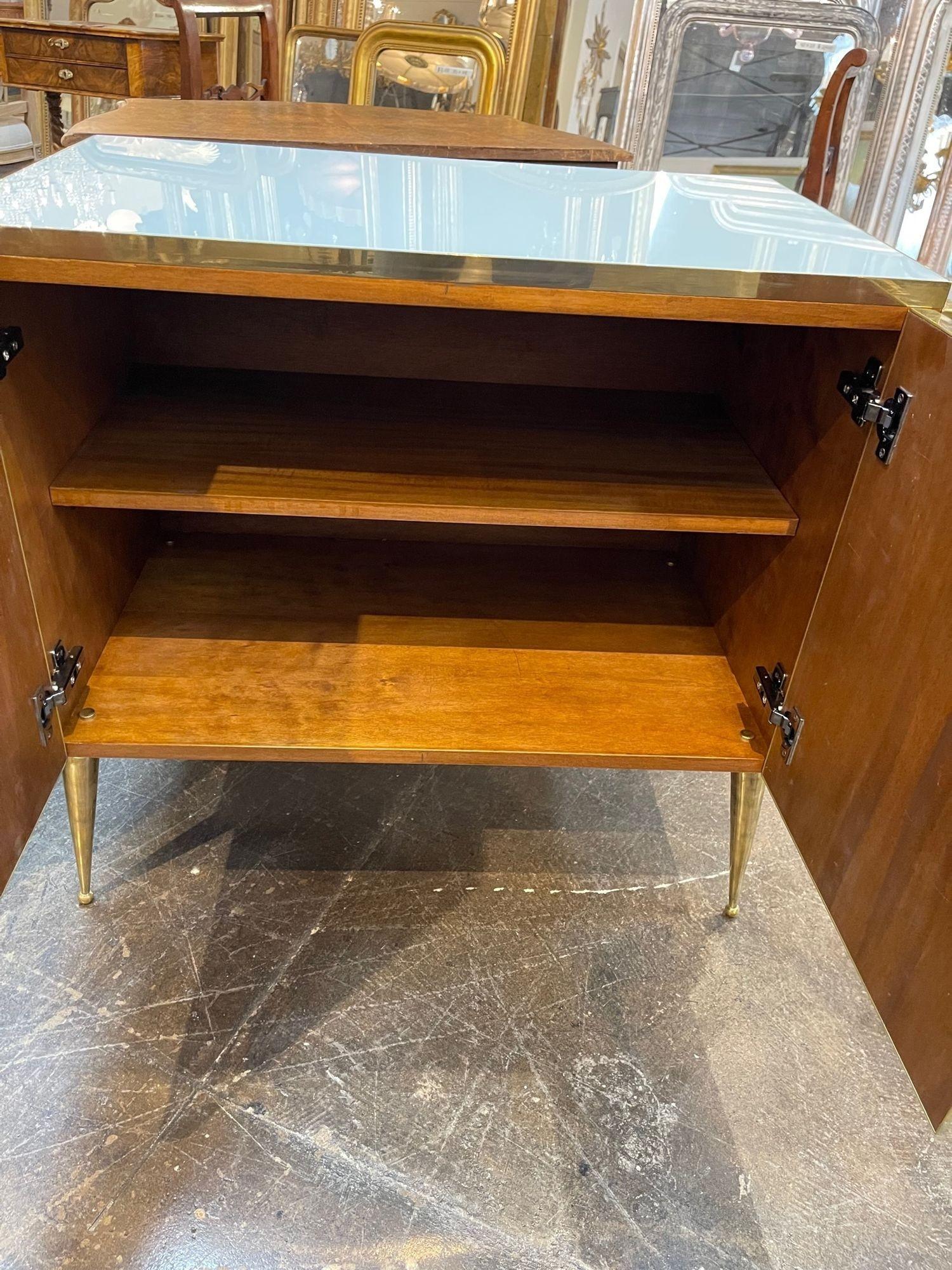Pair of Modern Murano Glass and Brass Side Cabinets For Sale 4