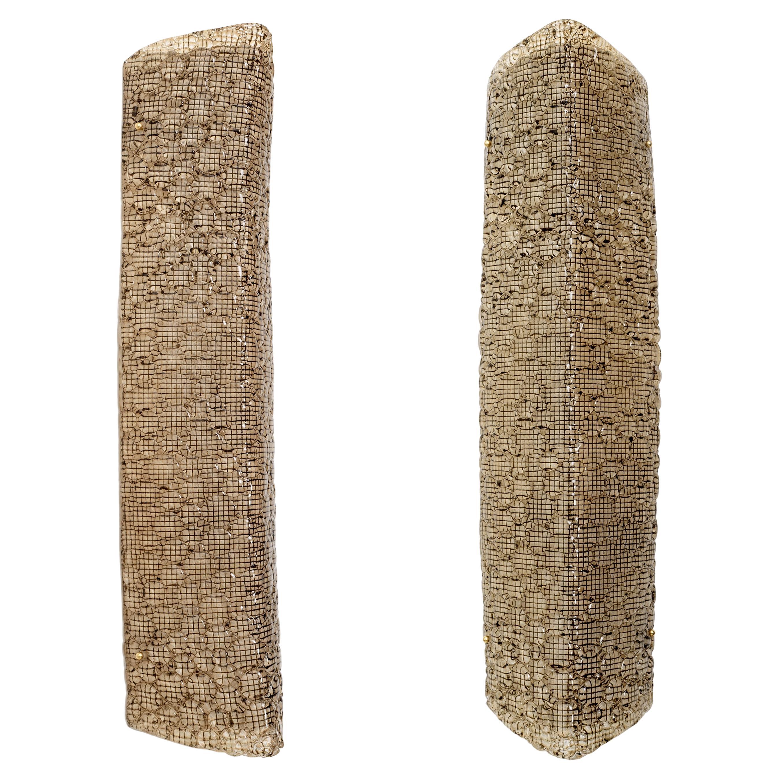 Pair of Modern Murano Glass Bubble Wall Sconces For Sale