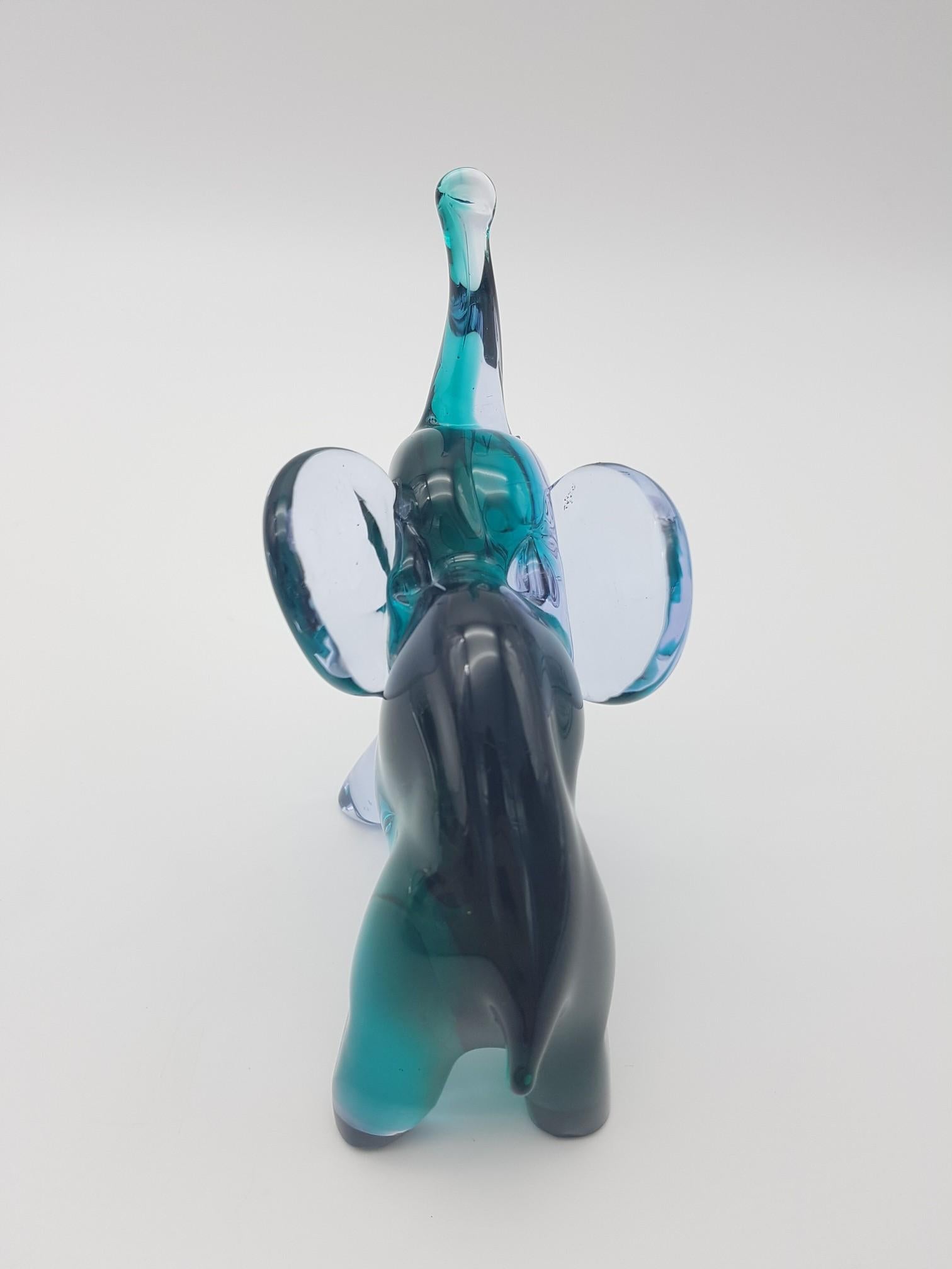 Pair of Modern Murano Glass Elephants by Cenedese, Late 1970s For Sale 5