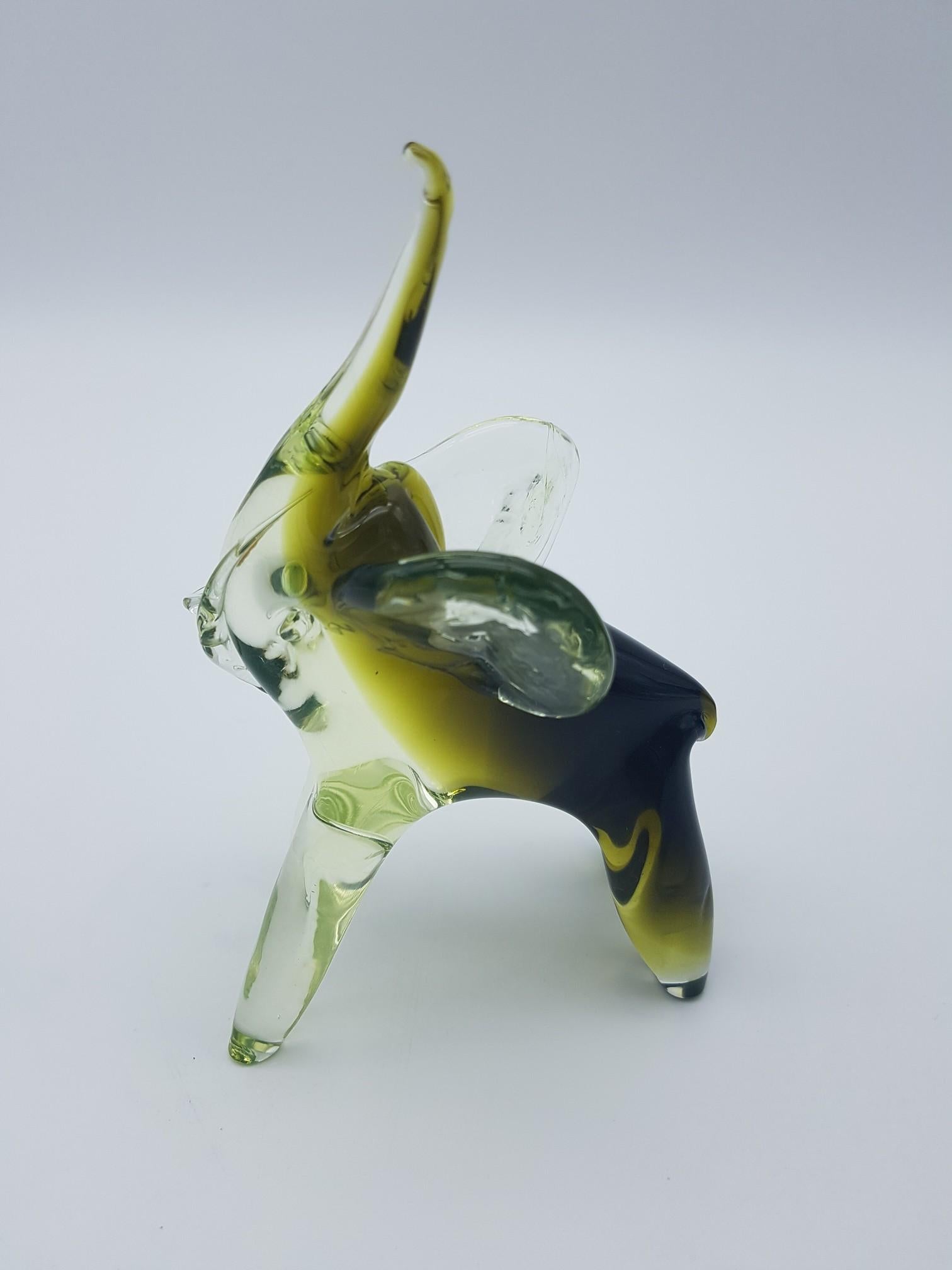 Pair of Modern Murano Glass Elephants by Cenedese, Late 1970s For Sale 1