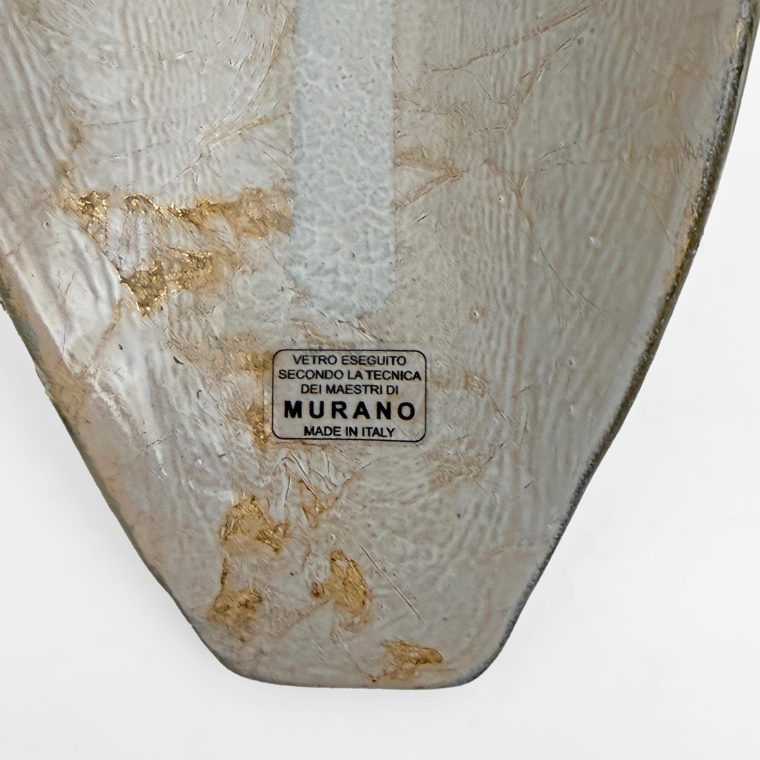 Pair of Modern Murano Glass Gold Leaf Sconces For Sale 1