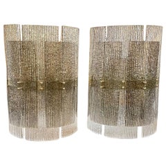 Pair of Modern Murano Glass Layered Wall Sconces