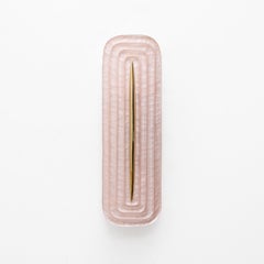 Pair of Modern Murano Glass Pink and Brass Wall Sconces, Italy