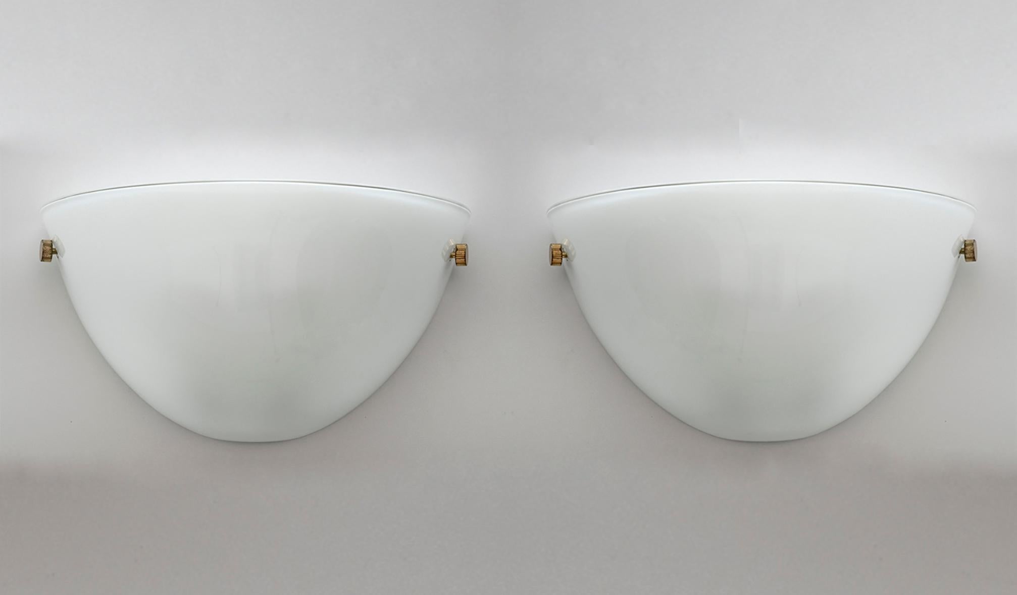 Pair of wall lamps in Incamiciato Murano glass, Zonca production.