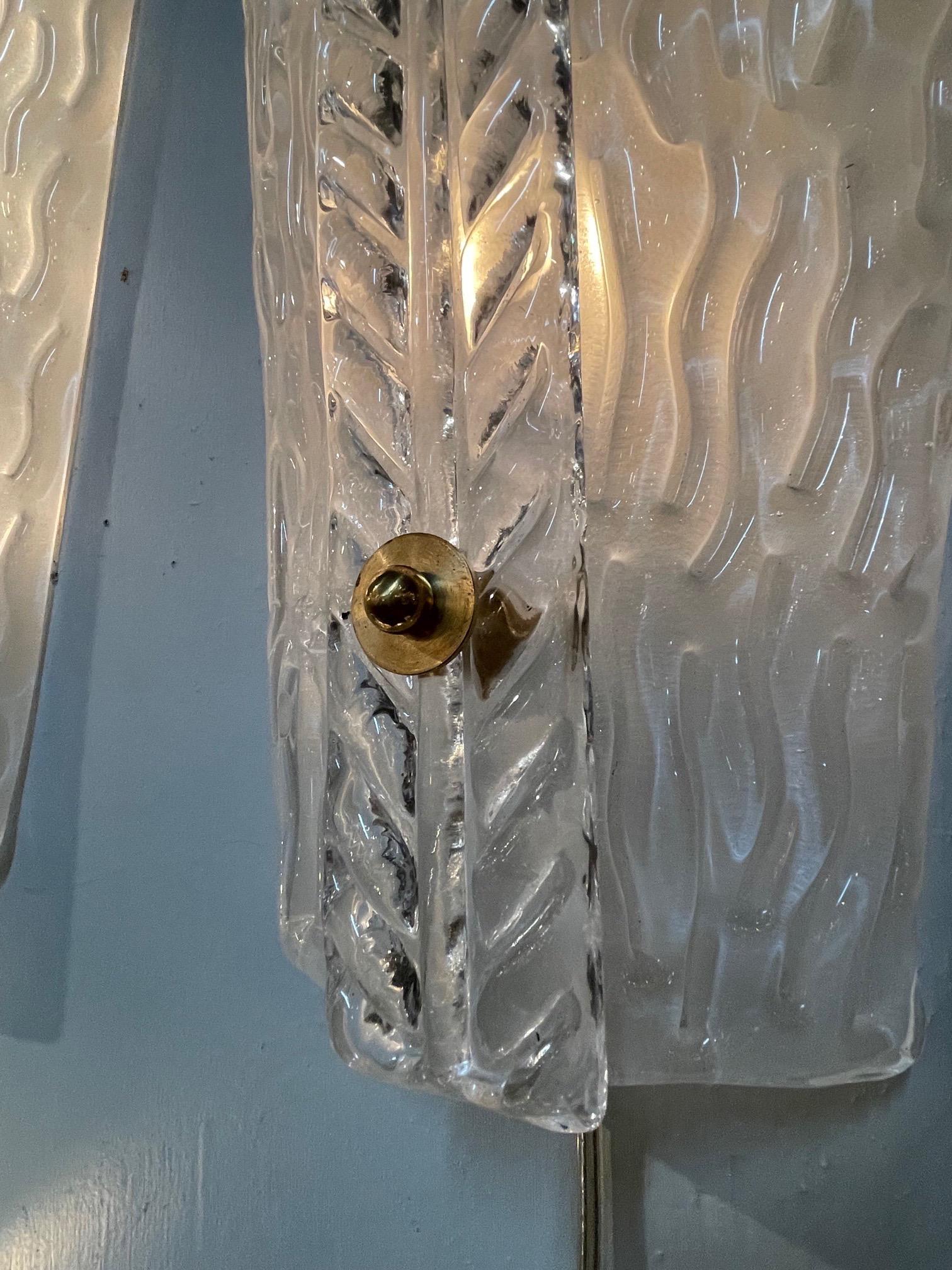 Pair of Modern Murano Glass Sconces In Good Condition For Sale In Dallas, TX
