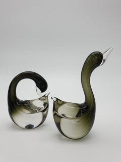 Pair of Modern Murano Glass Swans by Cenedese, 1970s