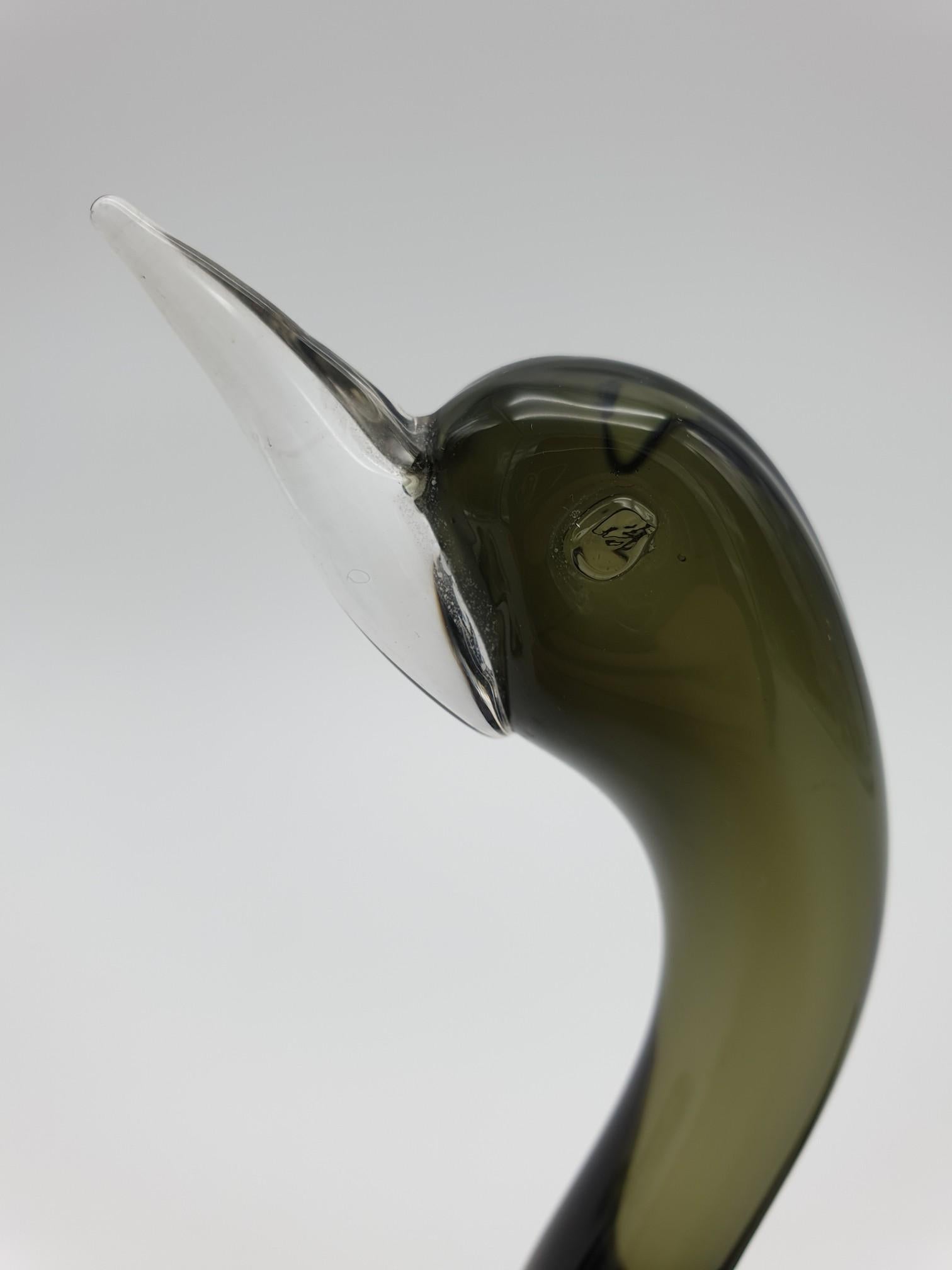 Late 20th Century Pair of Modern Murano Glass Swans by Cenedese, 1970s For Sale