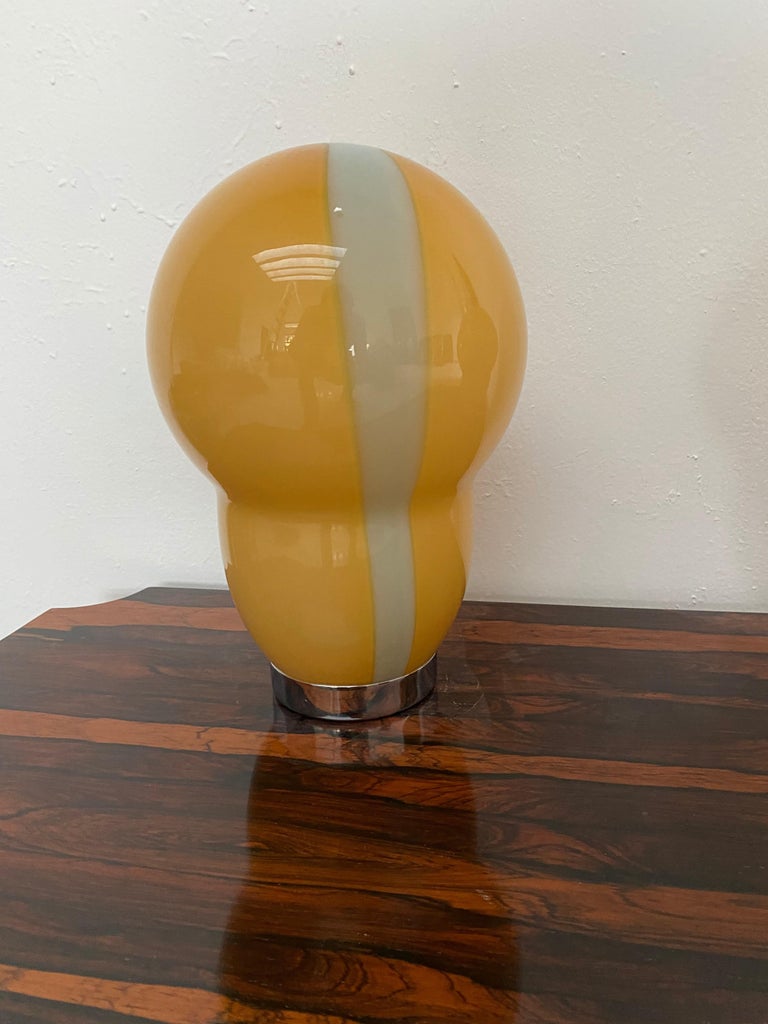 Two Modern Murano Table Lamps by Ettore Sottsass for Venini, Signed ca. 1994 In Excellent Condition For Sale In Merida, Yucatan