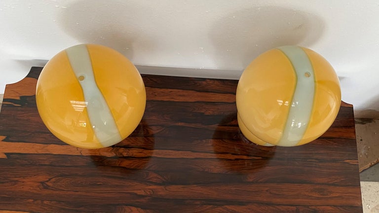 Late 20th Century Two Modern Murano Table Lamps by Ettore Sottsass for Venini, Signed ca. 1994 For Sale