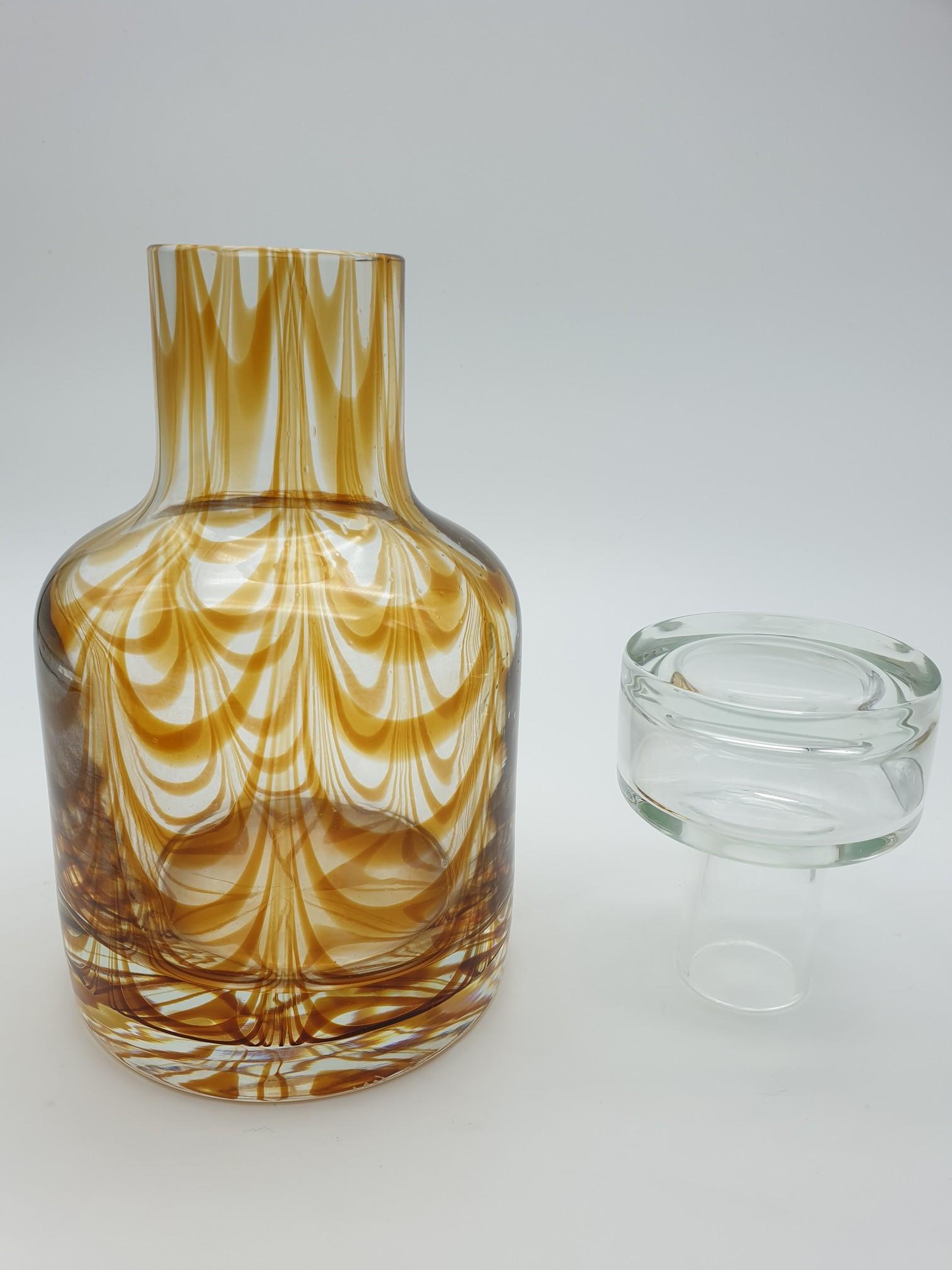 Pair of Modern Murano Glass Vases in Amber 