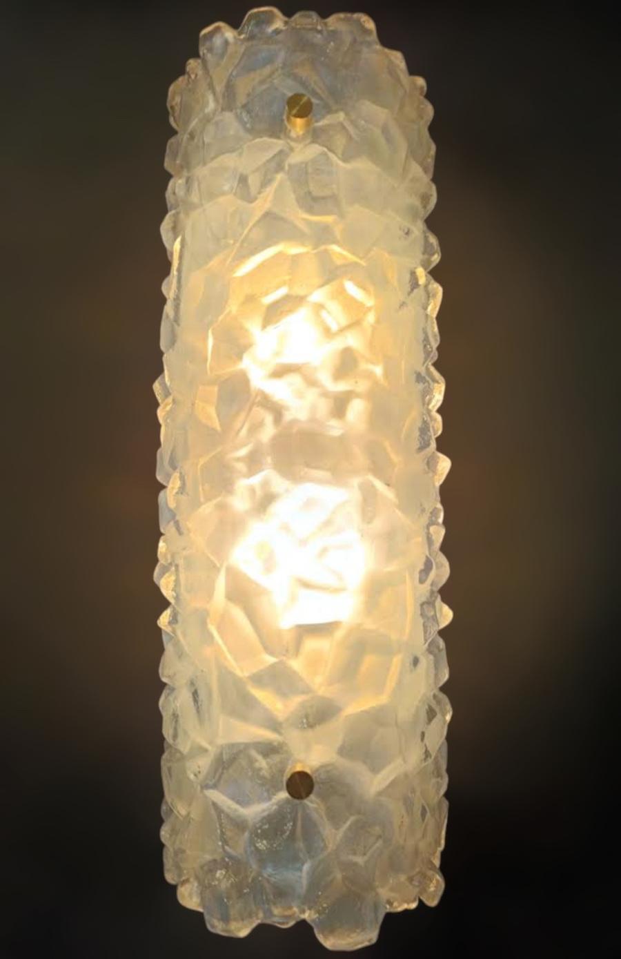 Pair of Modern Opaline Murano Sconces by Fabio Ltd, 3 Pairs Available In Excellent Condition For Sale In Los Angeles, CA