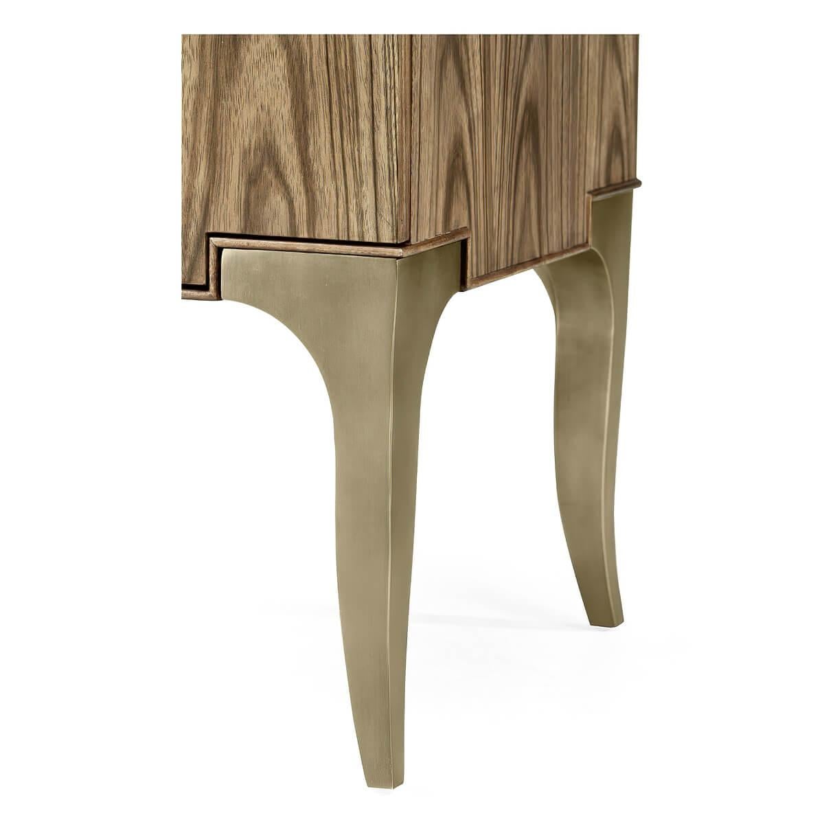 Brass Pair of Modern Paldoa Nightstands For Sale