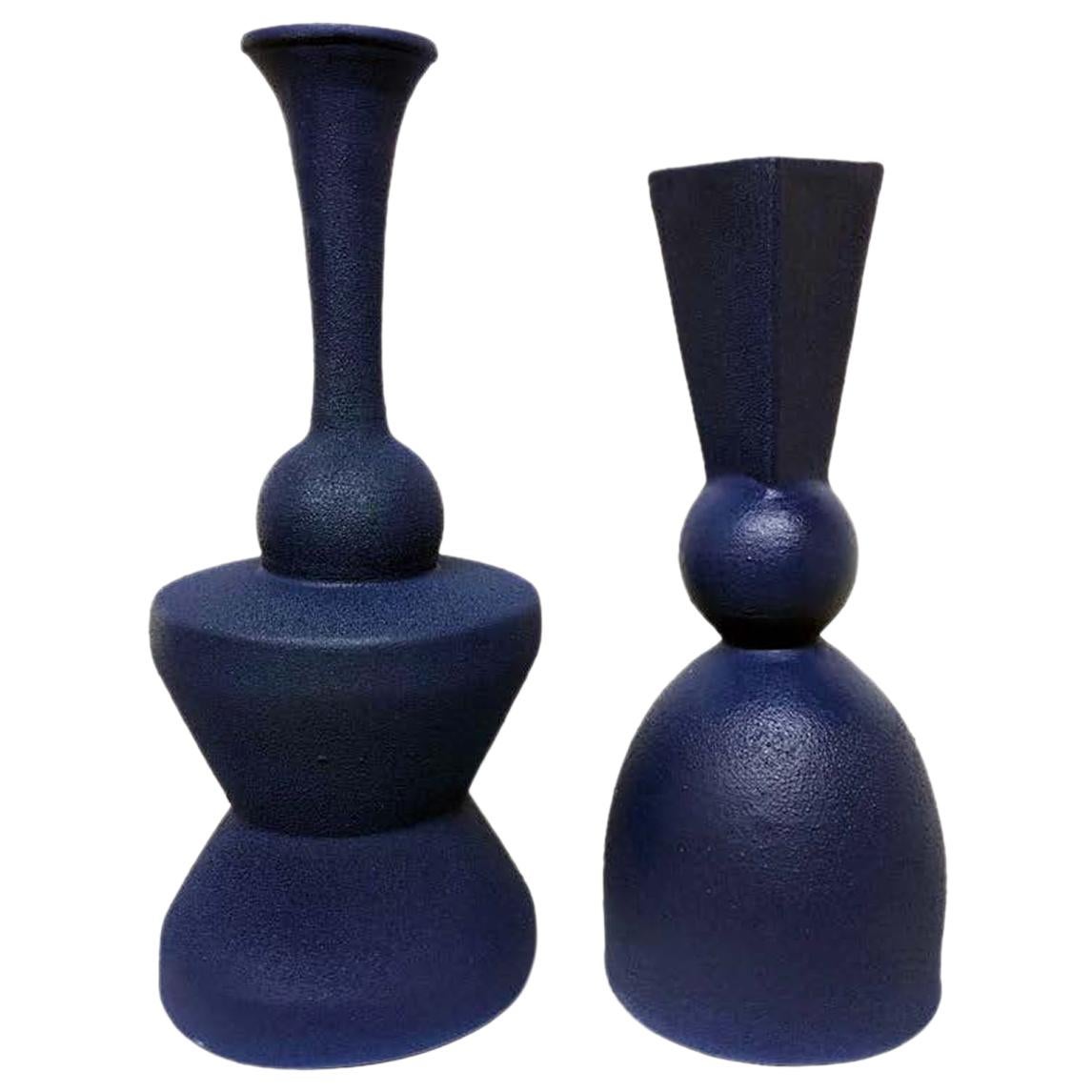 Pair of Modern Pantone Color Fine Ceramic Objects of Art by Yves Paquette