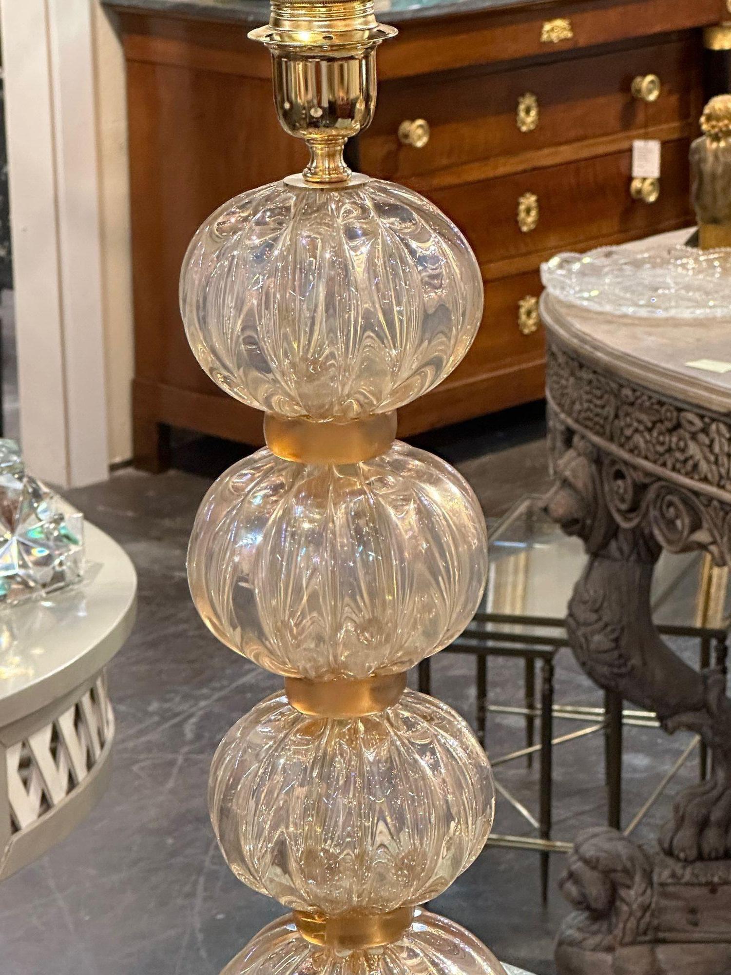 XXIe siècle et contemporain Paire de lampes modernes en verre de Murano opalescent rose en vente