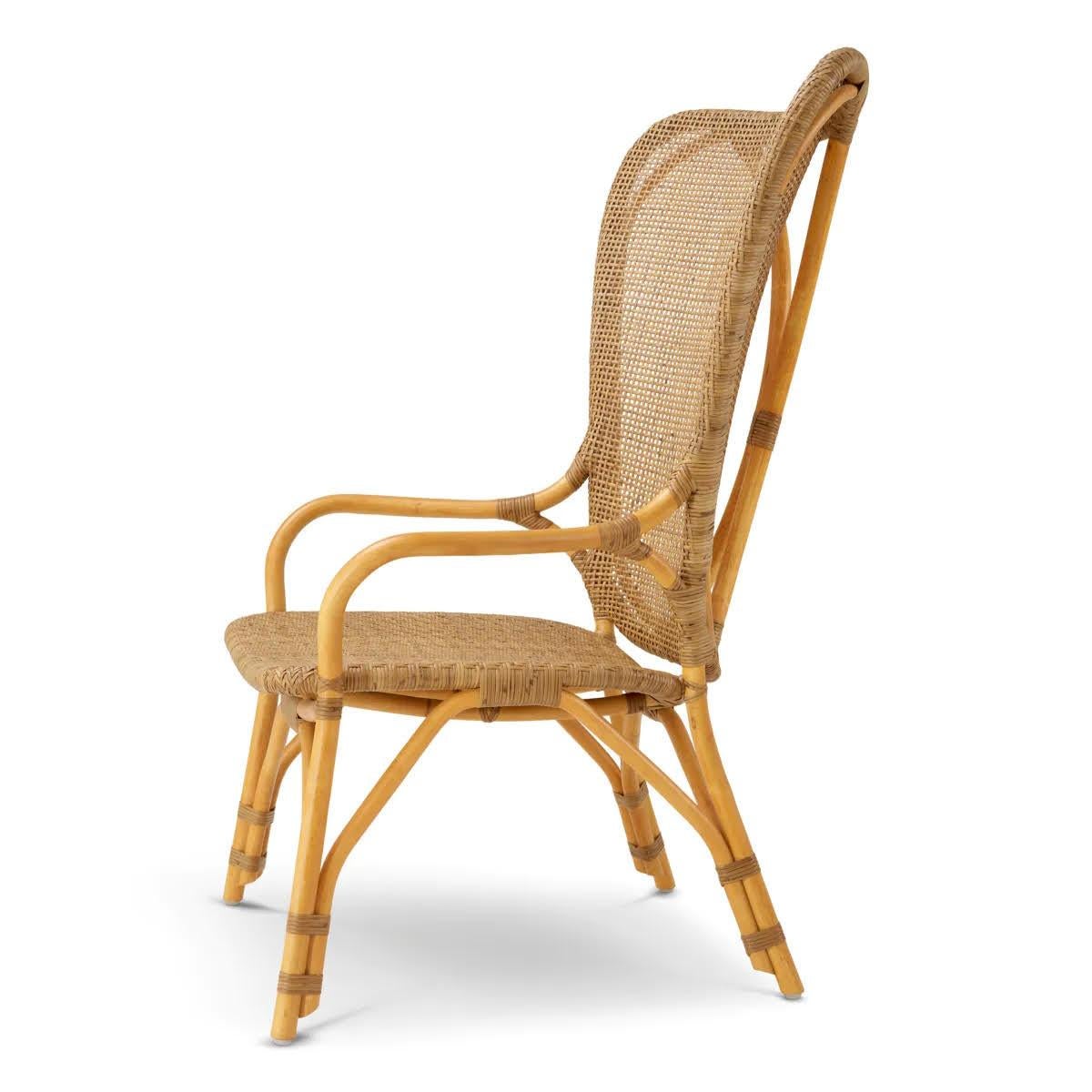 Paire de chaises modernes en rotin en finition miel. Neuf - En vente à Saint-Ouen, FR