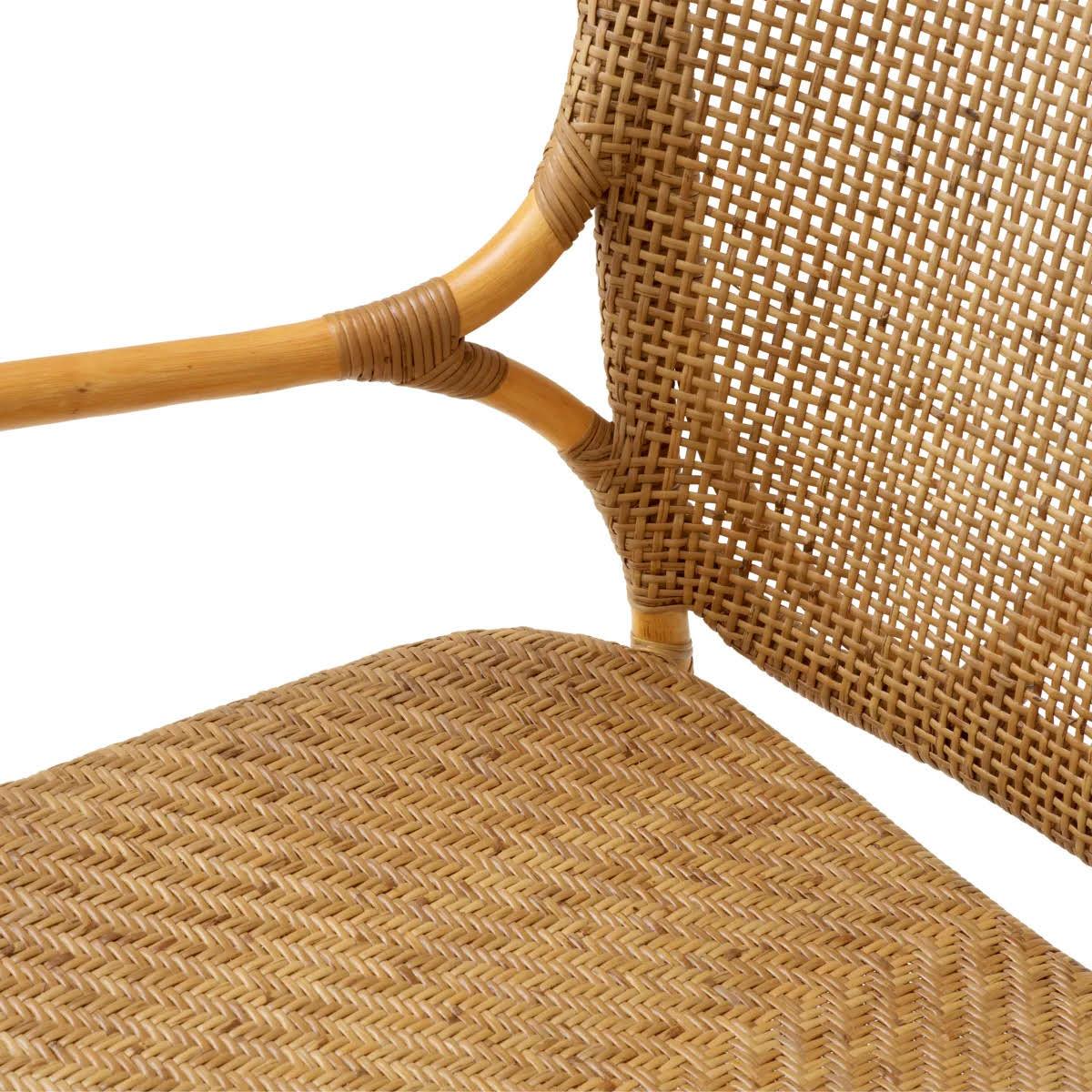 XXIe siècle et contemporain Paire de chaises modernes en rotin en finition miel. en vente