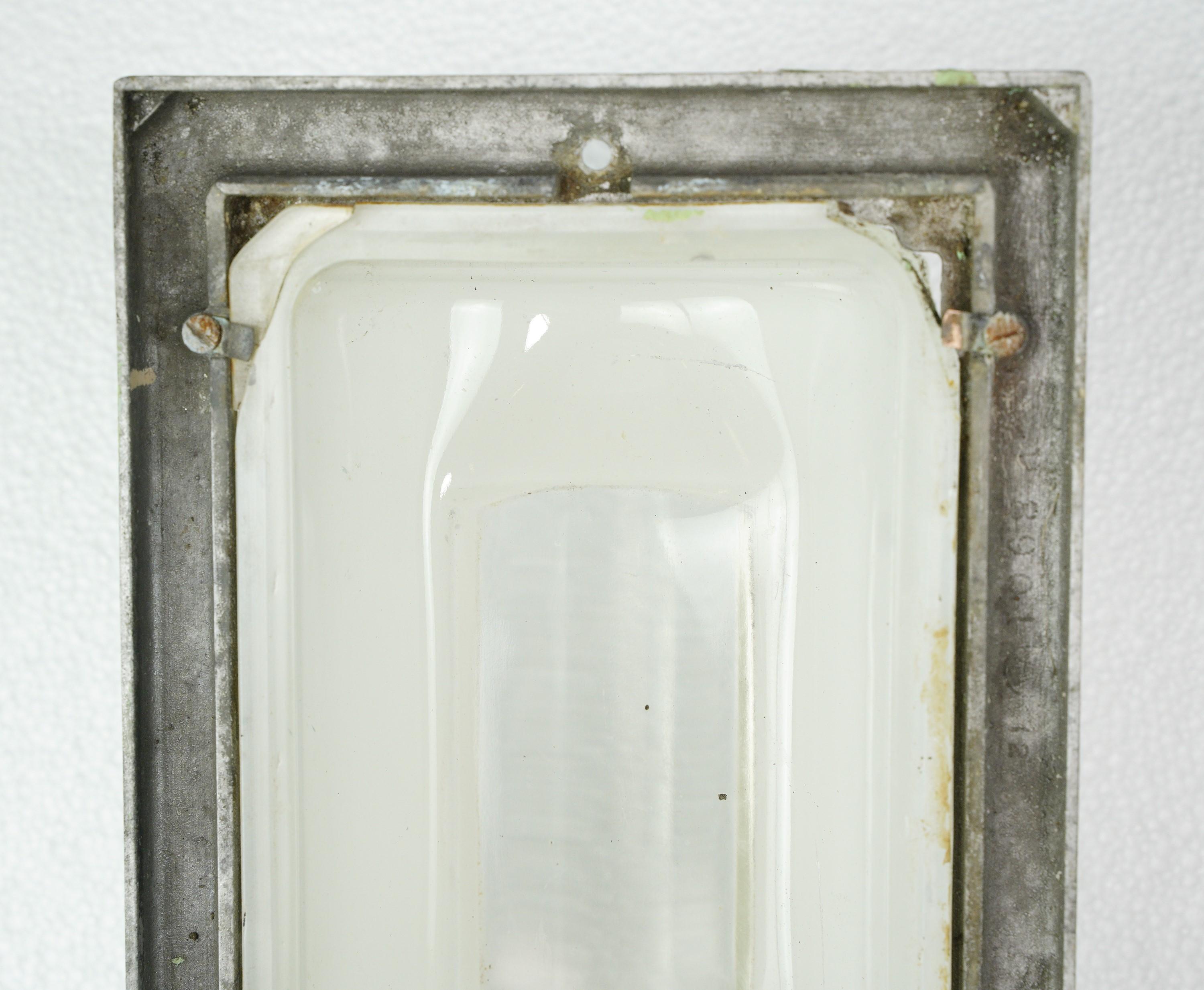 Pair of Modern Recessed Steel & Glass Wall Sconces 2