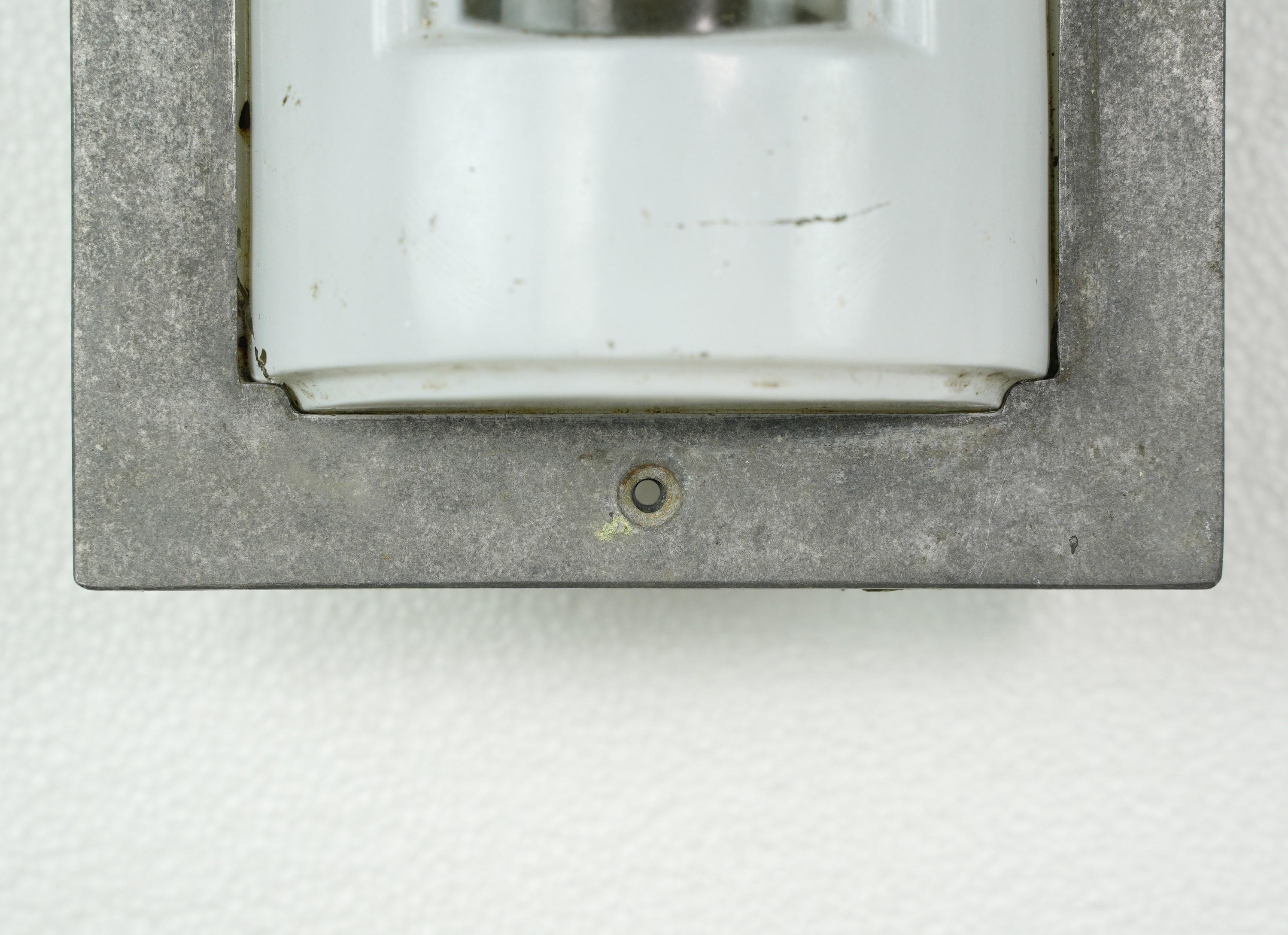 Pair of Modern Recessed Steel & Glass Wall Sconces 5