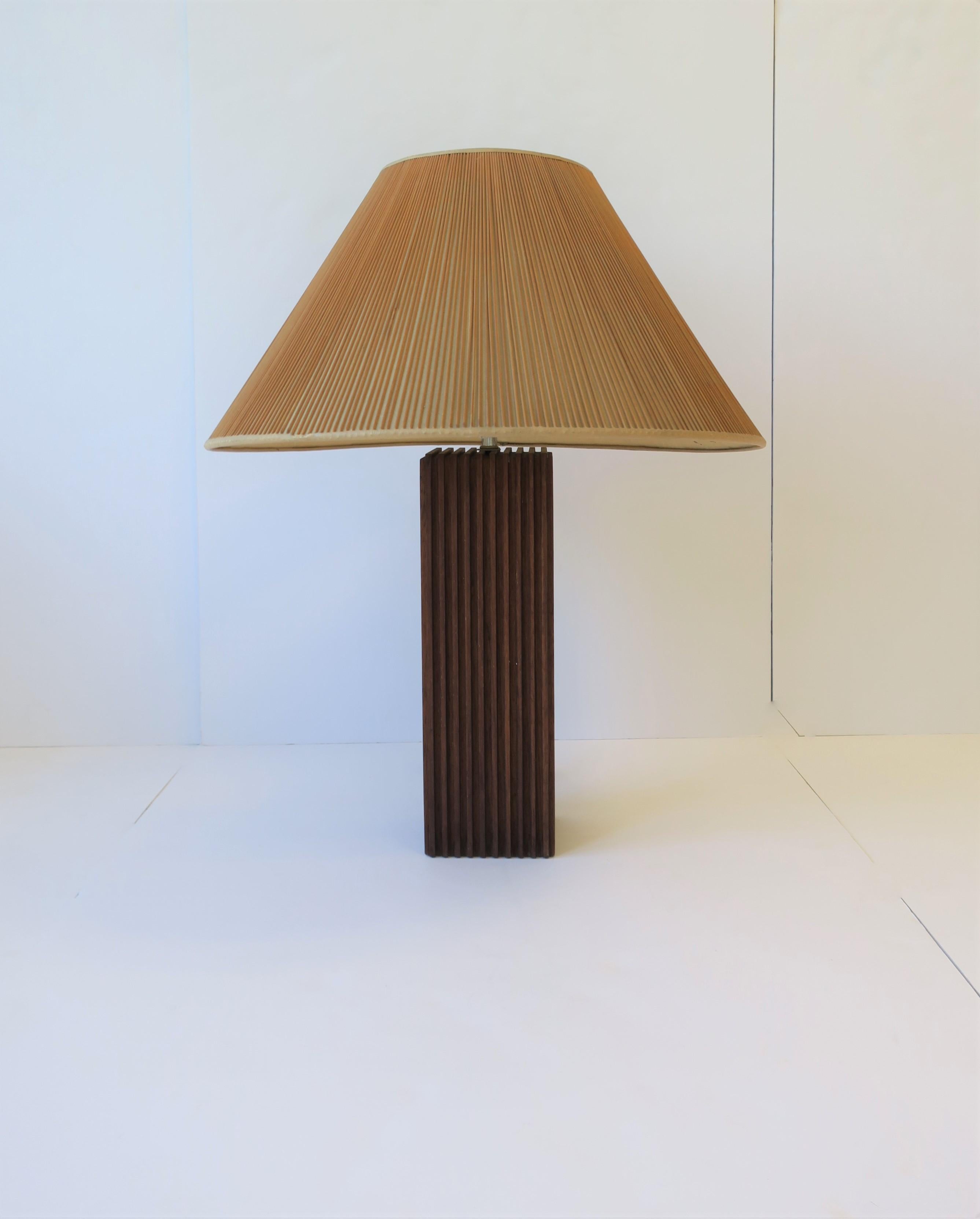 Modern Wood Table Lamps with Vertical Design, ca. 1970s  9