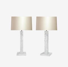 Pair of Modern Rock Crystal Quartz Lamps by Phoenix