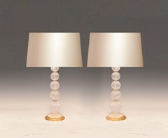 Pair of Modern Rock Crystal Quartz Lamps