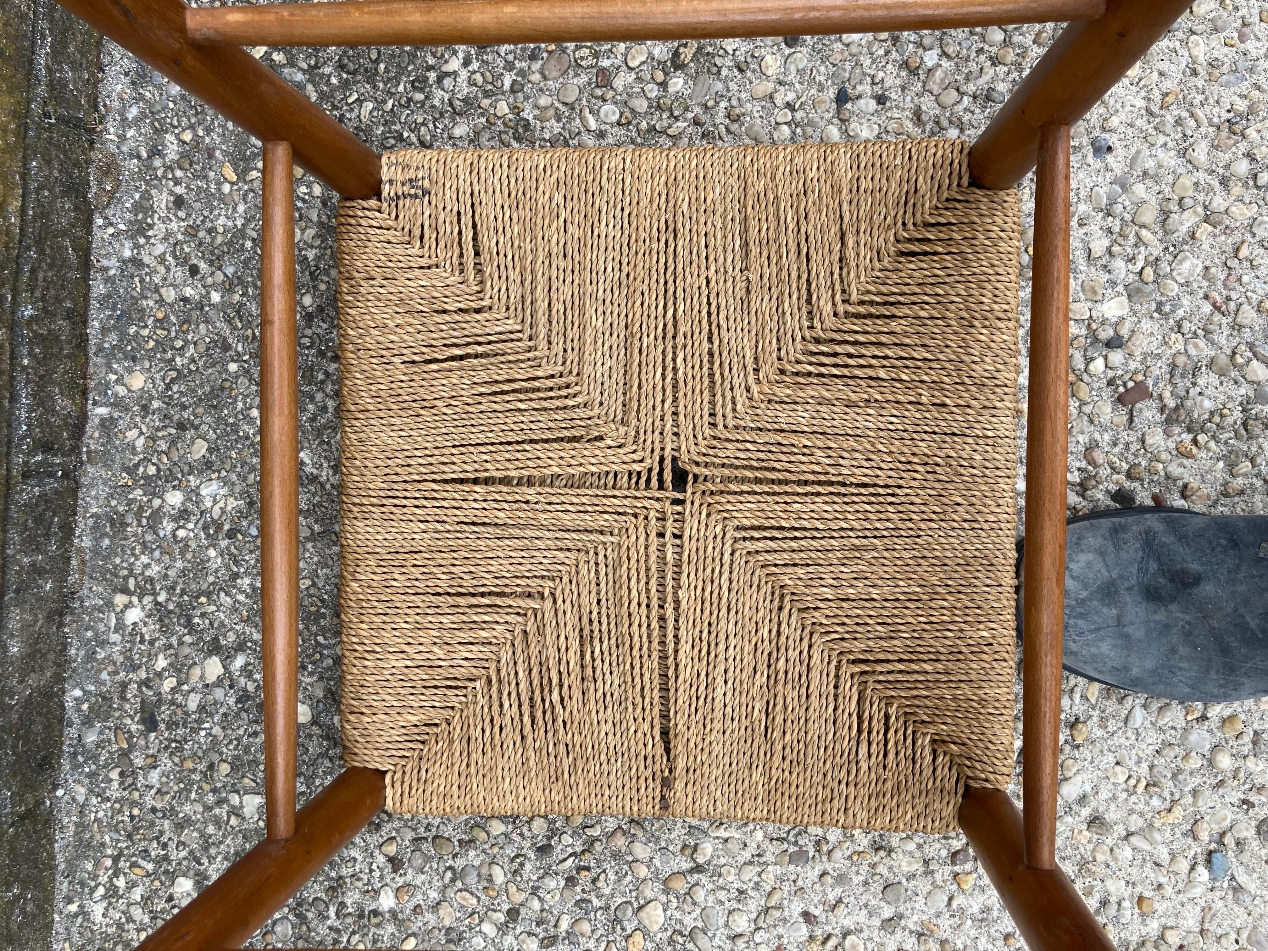 Pair of Modern Rope Woven Top Ottomans 3