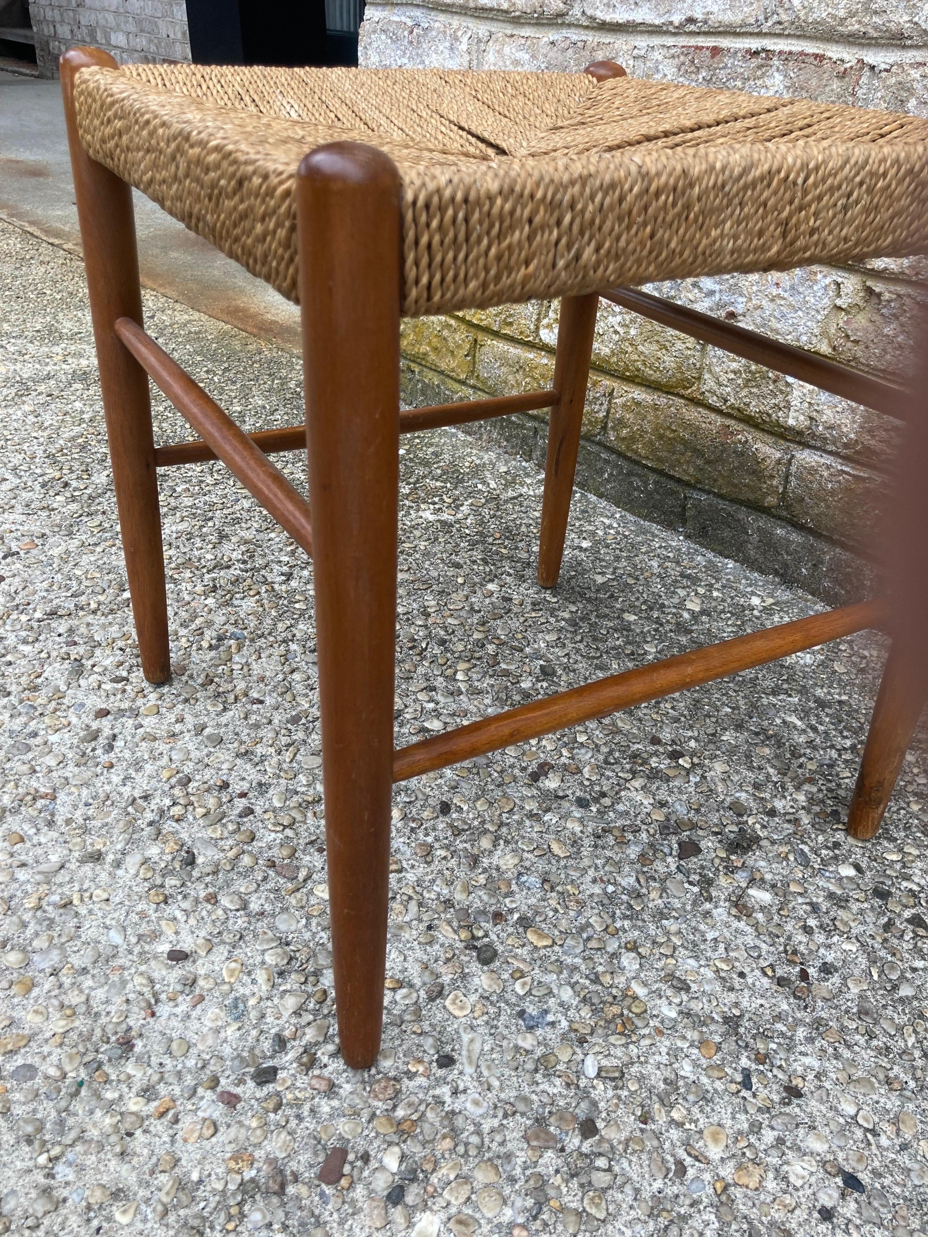 Pair of Modern Rope Woven Top Ottomans 4