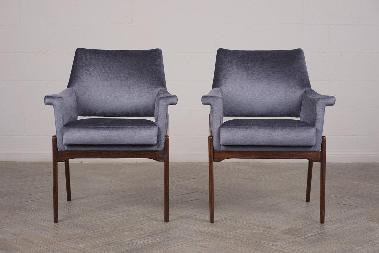 Pair of Modern Rosewood Chairs with Lacquered Finish 14