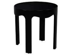 Pair of Modern Round Black Side Tables