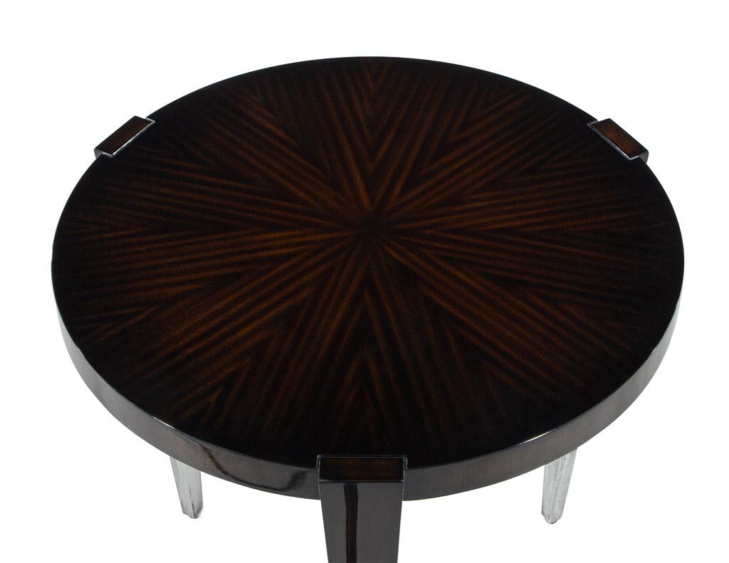 American Pair of Modern Round Macassar Accent Tables For Sale
