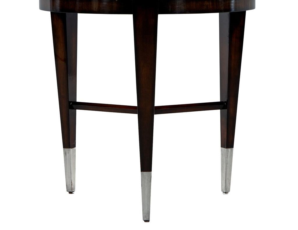 Pair of Modern Round Macassar Accent Tables For Sale 2