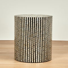 Pair of Modern Round Stands with Mother of Pearl