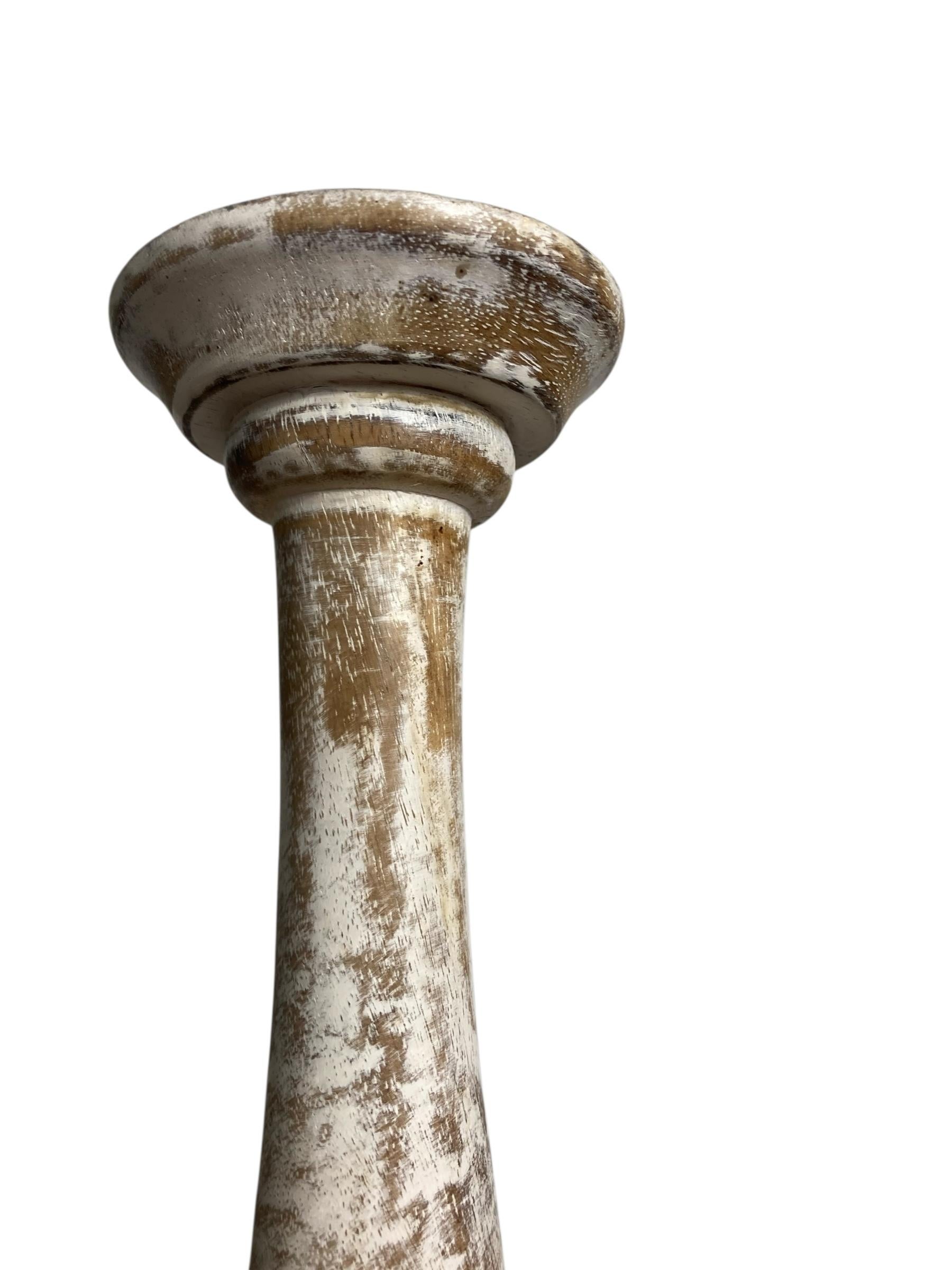 A Pair of Modern Rustic Shabby Chic Candle Holders From Belgium. Dry Scraped Finish. they effortlessly complement both modern and traditional interiors, making them a versatile addition to your decor collection. Illuminate your space and create a