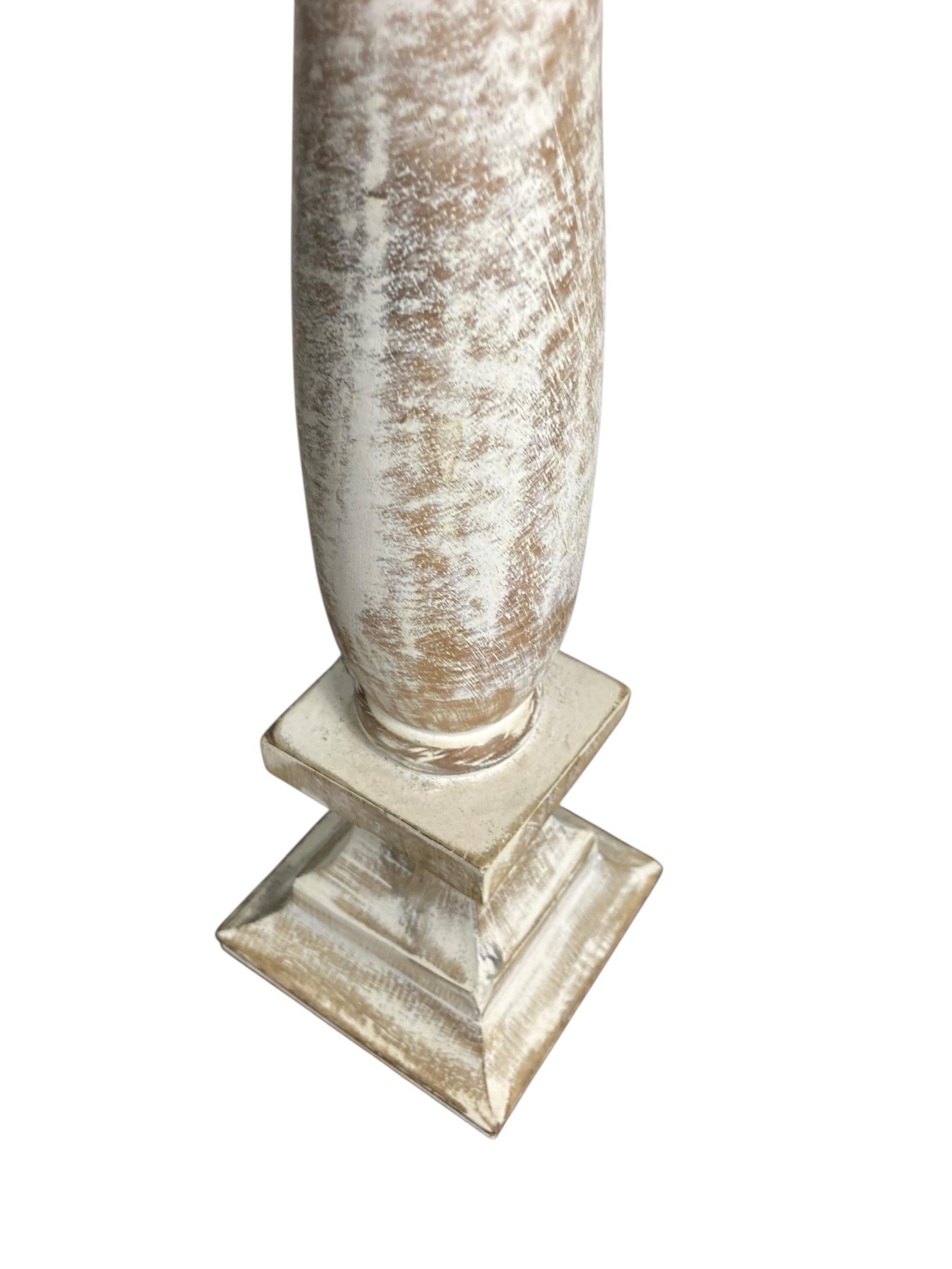 Belgian Pair of Modern Rustic Shabby Chic Candle Holders From Belgium Dry Scraped For Sale