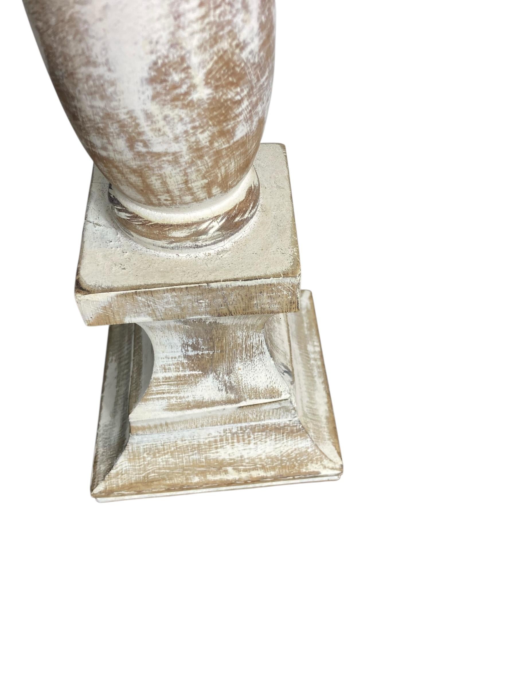 Contemporary Pair of Modern Rustic Shabby Chic Candle Holders From Belgium Dry Scraped For Sale