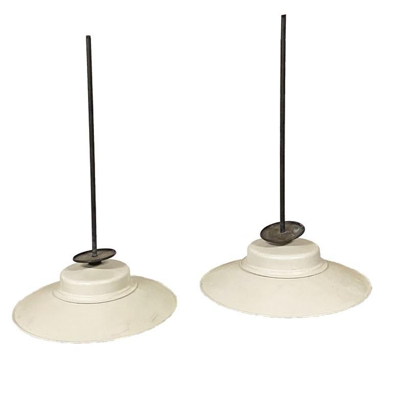 Pair of Modern Saucer Fixtures In Good Condition For Sale In Sag Harbor, NY